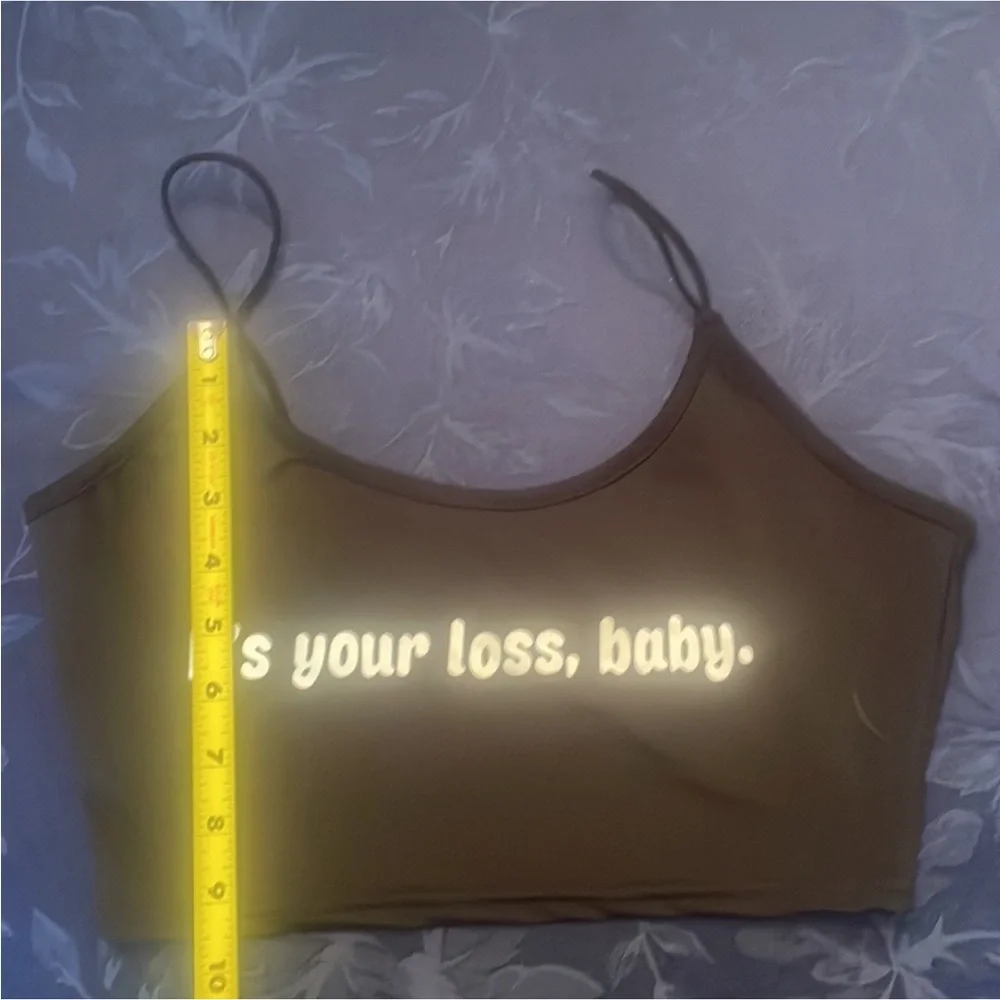 😆 Funny humor sexy crop top It’s Your Loss heartbreaker tank top black - Picture 5 of 6